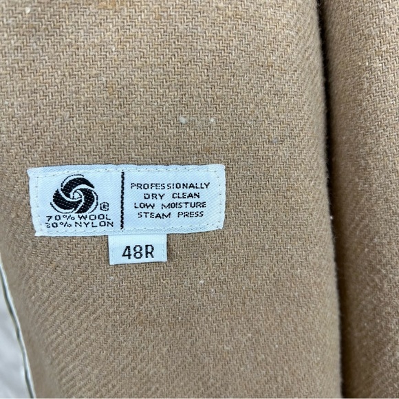 VTG Christian Dior Monsieur Tan Wool Trench Coat Removable Lining Mens Sz 48R XL - Picture 6 of 12